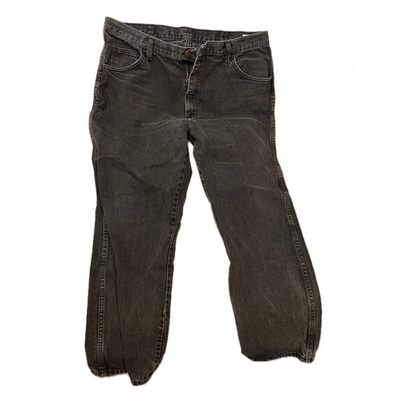 Rustler Straight Leg Black Jeans Mens 40x30 - Picture 1 of 3